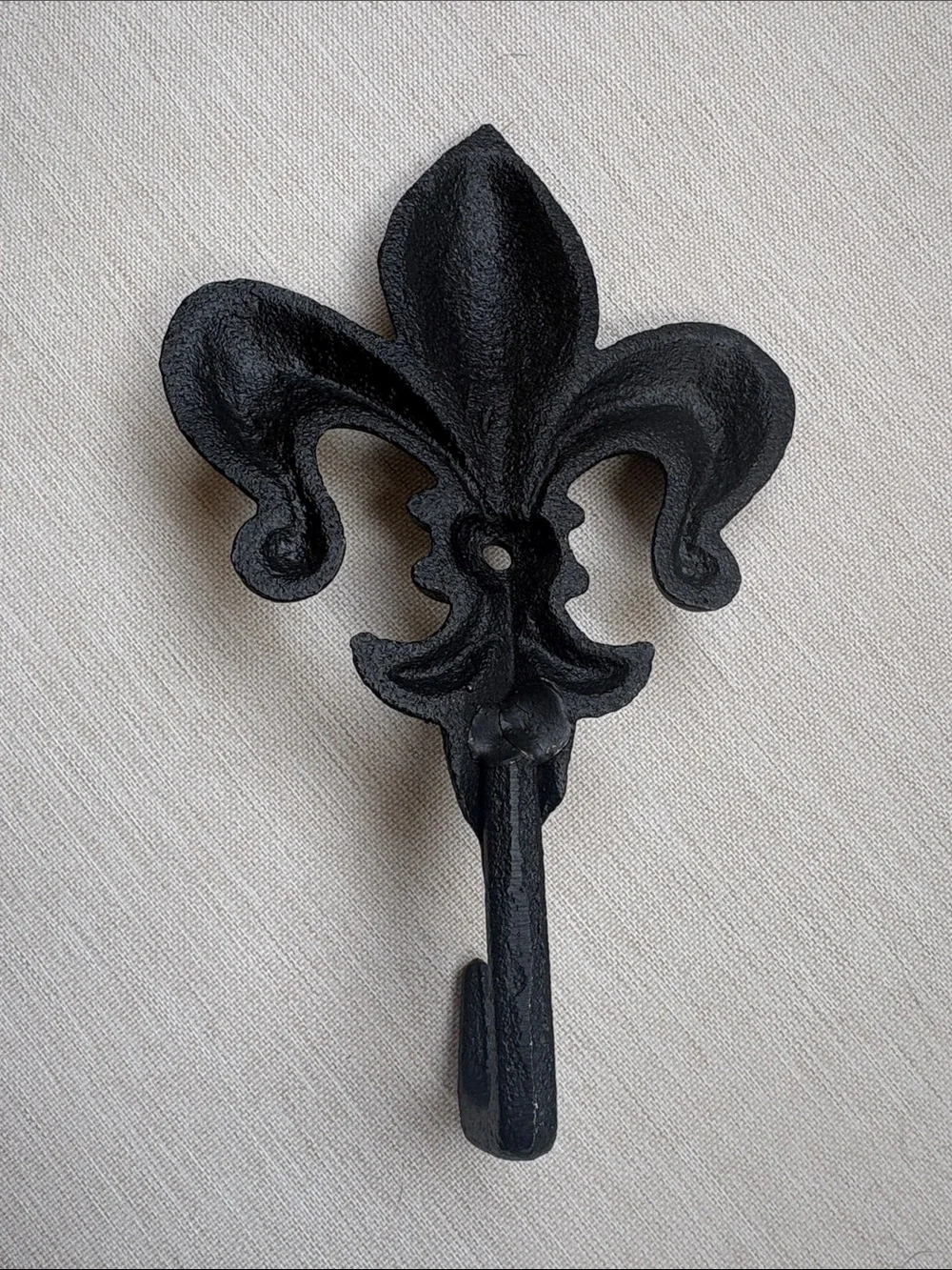 Black Fleur-de-Lis Iron Wall Hook- Functional Style For Any Room